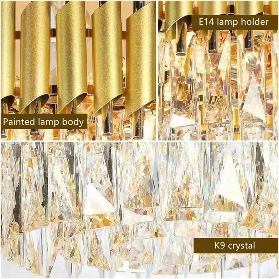 VERSAILLES Supremo kristálycsillár, CC900/800GD, 12xE14, átmérő 80 cm, fényes arany, állítható magasságú, fém és kristály