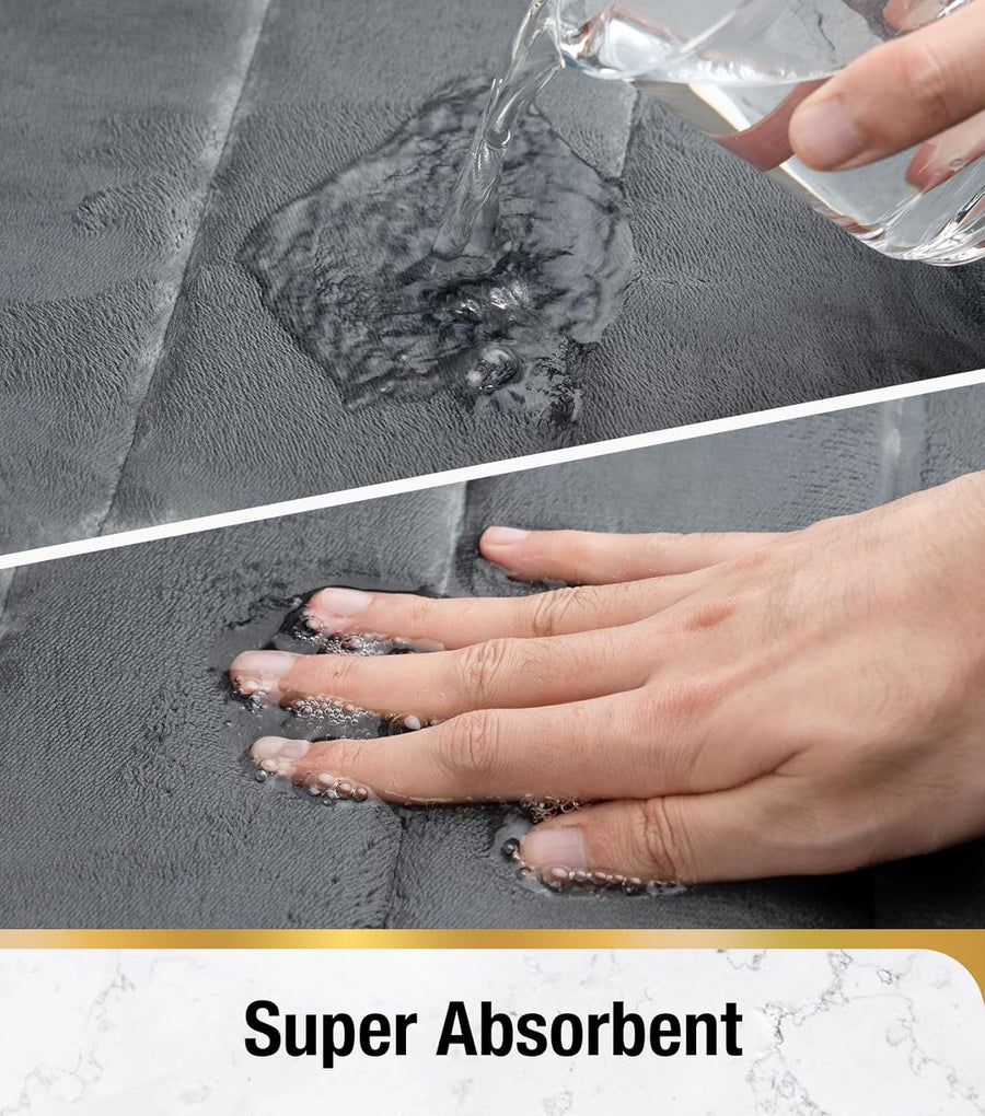 3 db-os fürdőszőnyeg készlet, 50x40 cm, kék, csúszásmentes