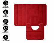 3 db-os fürdőszőnyeg készlet, 50x40 cm, kék, csúszásmentes