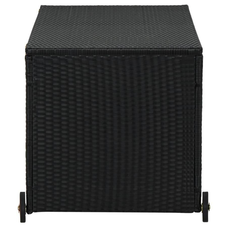 Kerti tárolódoboz, fekete, 120x65x61 cm, polirátán