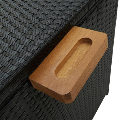 Kerti tárolódoboz, fekete, 120x65x61 cm, polirátán