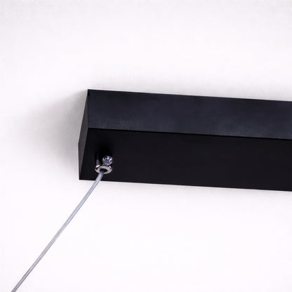 Függesztett LED-csillár távirányítóval, FLUX, 27 W, 116 cm, hideg/meleg/semleges fény 3000K/4000K/6000K, szabályozható, fekete, állítható magasságú, fém és szilikon