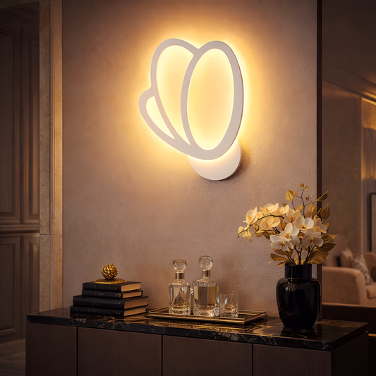 LED fali lámpa tulipán 16W, hideg/meleg/semleges fény 3000K/4000K/6000K, fehér, fém és akril