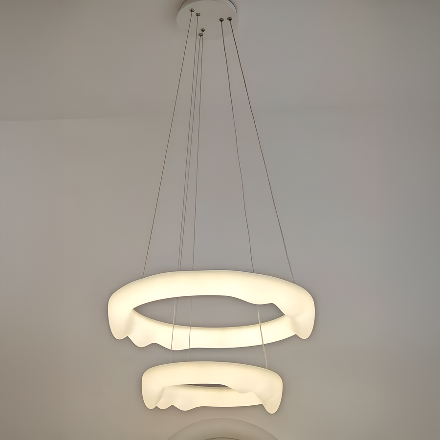 LED -csillár, távirányítóval felfüggesztve, Amadeo, 90W, hideg/forró/semleges fény, instabil, állítható magasság, fehér