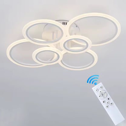 LED -csillár Betty 82W távirányítóval, 6 kör, hideg/forró/semleges fény, instabil, fehér