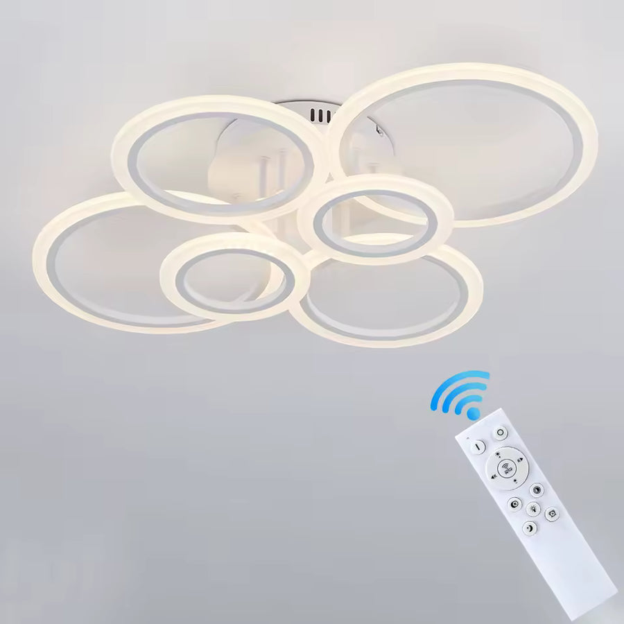 LED -csillár Betty 82W távirányítóval, 6 kör, hideg/forró/semleges fény, instabil, fehér