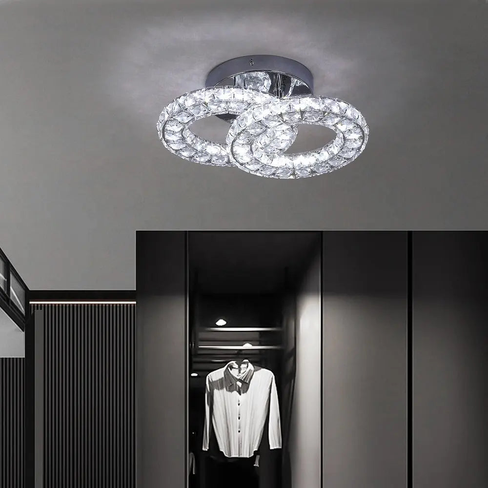 LED -csillár Zabina távirányítóval, 32W, 2 kör, hideg/forró/semleges fény, instabil, ezüst