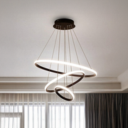 Ricci 45W felfüggesztett LED, 3 kör, hideg/forró/semleges fény, fekete, állítható magasság