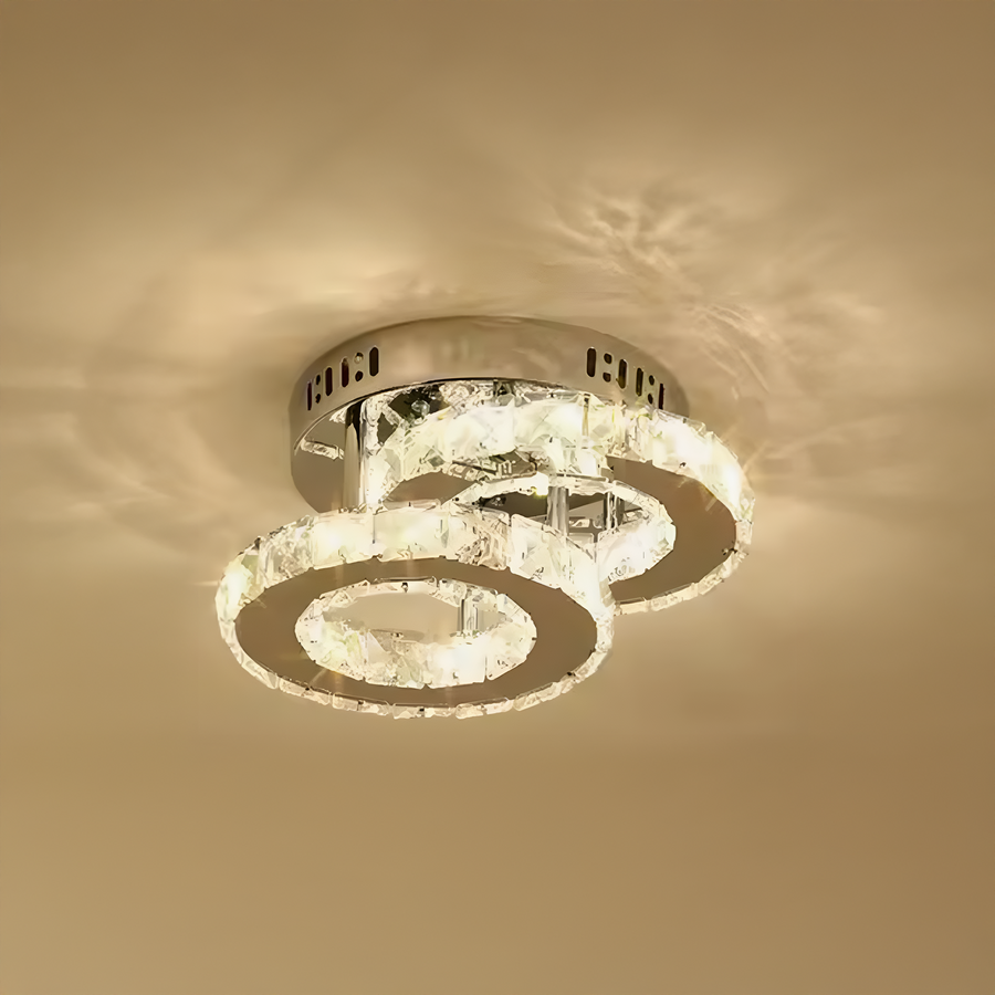 LED LED LED ROKALO RONDRA kristályokkal, 2 fényforrás, 26W, fényes króm