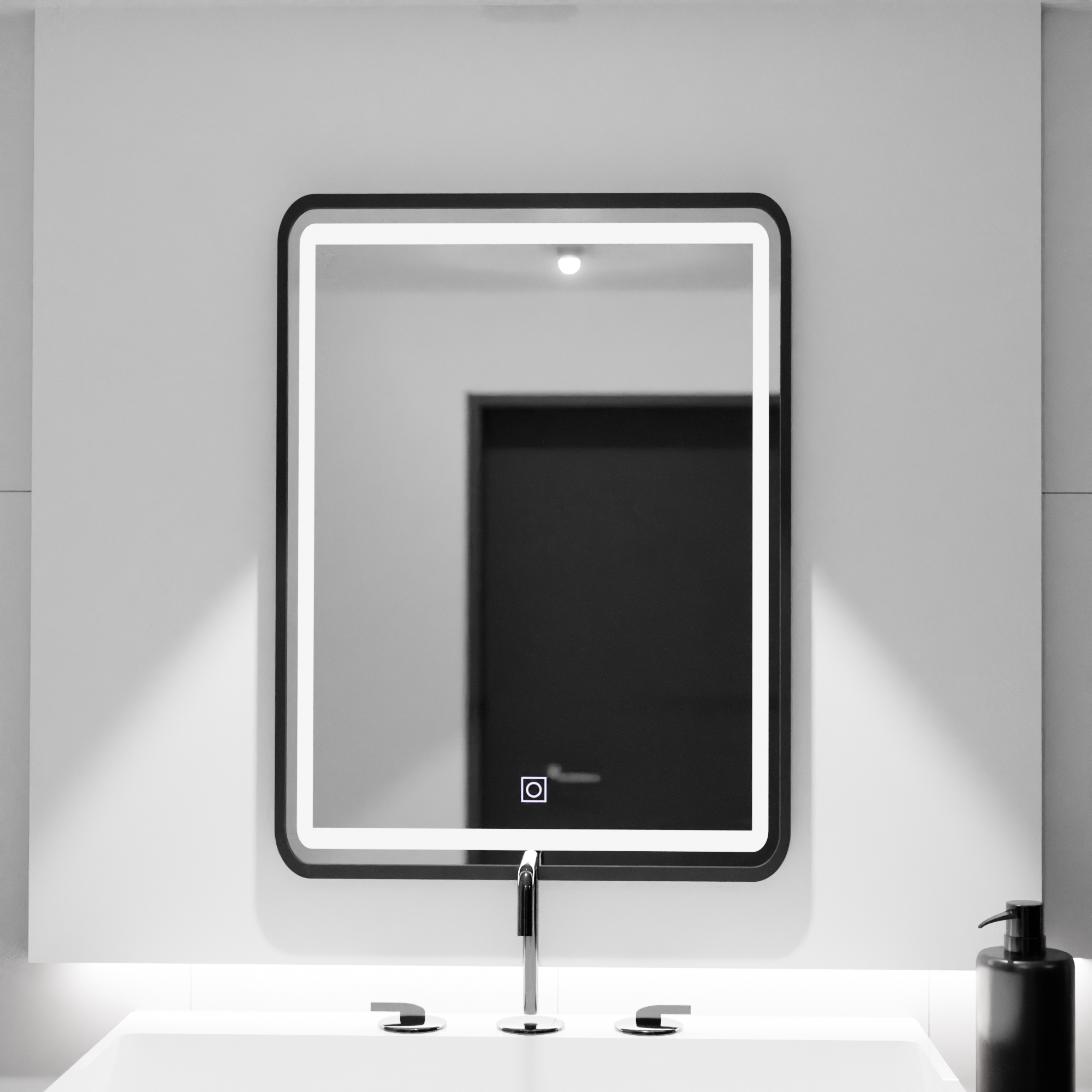 Tükör LED téglalap alakú 60x80cm OMBE BASIC Touch