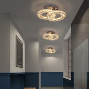 LED -csillár távirányítóval és Crystal Zabina 32W, 2 kör, hideg/forró/semleges fény, instabil, fényes króm