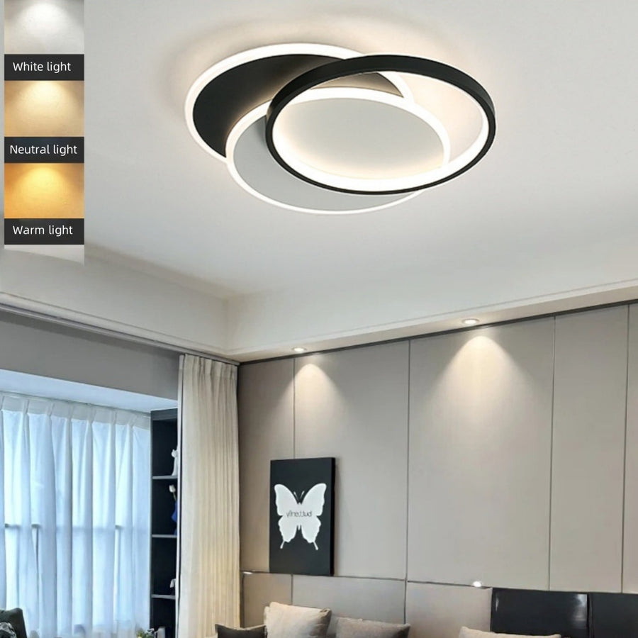 LED -csillár 76W -os Chiara távirányítóval, 3 kör, hideg/forró/semleges fény, átkozott, fekete