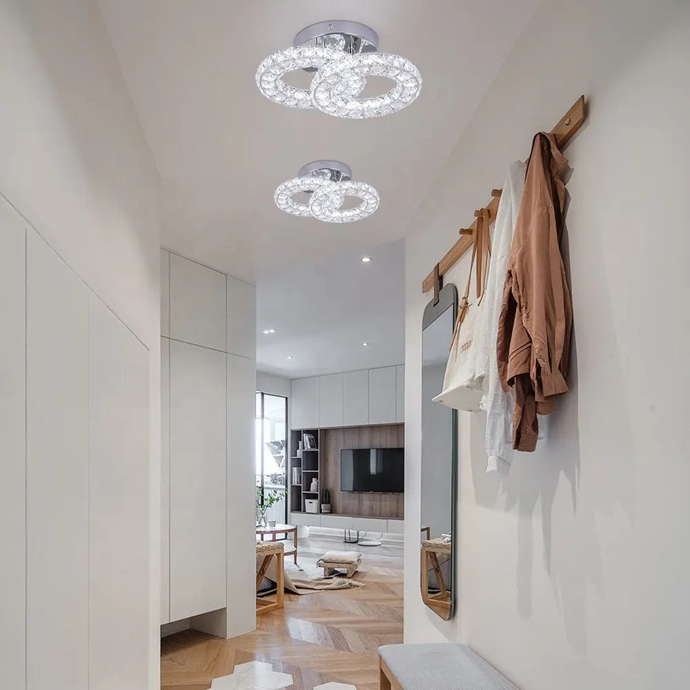 LED -csillár Zabina távirányítóval, 32W, 2 kör, hideg/forró/semleges fény, instabil, ezüst