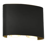 Kültéri és beltéri LED fali lámpa, 4 forrás x 1W, IP65, ABS, fekete, 3000K