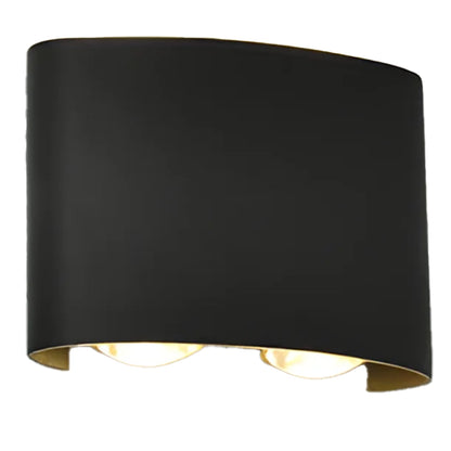 Kültéri és beltéri LED fali lámpa, 4 forrás x 1W, IP65, ABS, fekete, 3000K