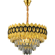 PIERREFONDS Eleganza 8x E14 kristálycsillár, átmérő 48,5 cm, fényes arany, állítható magasság