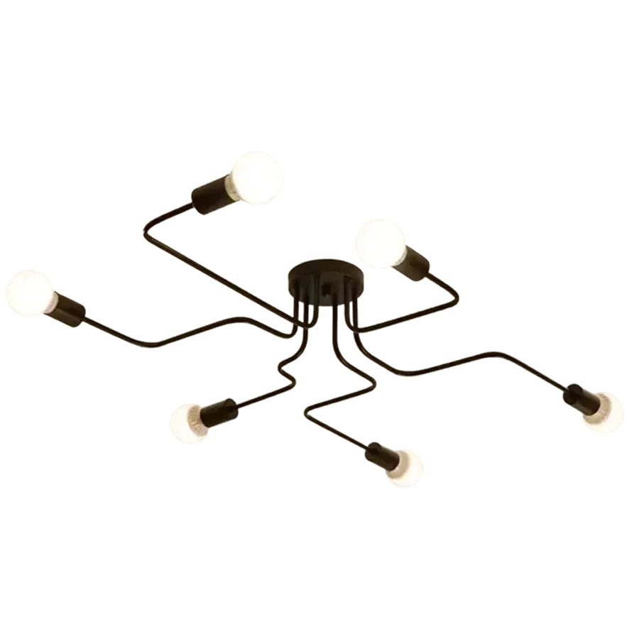 Modernista csillár Hexa 6, 6x E27, Fekete, Modern Design