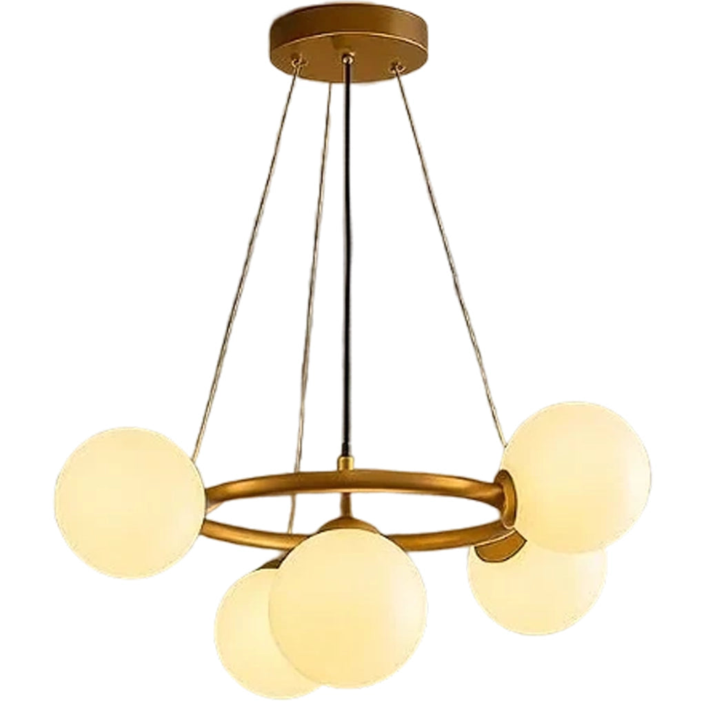Lustra LOFT Chamber, 5x G9, Alb Auriu, Metal, Inaltime Reglabila, Modern Lustre Moderne Default Title Alessandro Design
