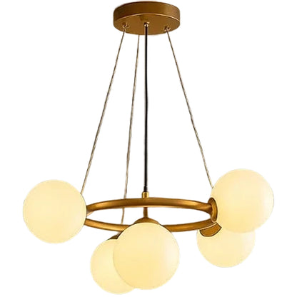 Lustra LOFT Chamber, 5x G9, Alb Auriu, Metal, Inaltime Reglabila, Modern Lustre Moderne Default Title Alessandro Design