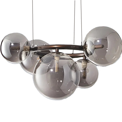 Lustra cu Abajur Rotund , VENERE Zodiaco ,1 Cerc 5xG9, Metal , Negru, Inaltime Reglabila Lustre Clasice Default Title Alessandro Design