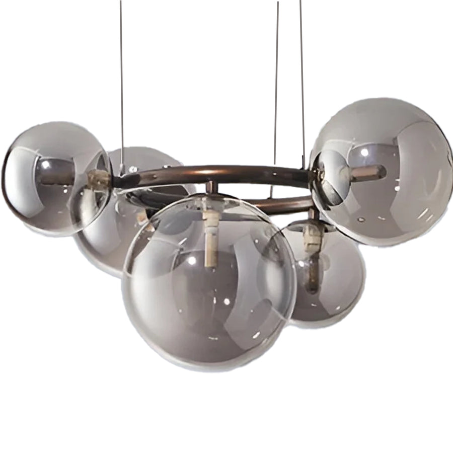 Lustra cu Abajur Rotund , VENERE Zodiaco ,1 Cerc 5xG9, Metal , Negru, Inaltime Reglabila Lustre Clasice Default Title Alessandro Design