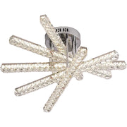 LED csillár távirányítóval LUELLA 79W 5 elemes, Lineáris, Hideg/Meleg/Semleges fény, Szabályozható, Ezüst