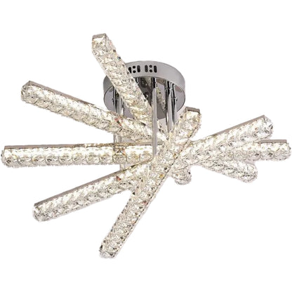 LED csillár távirányítóval LUELLA 79W 5 elemes, Lineáris, Hideg/Meleg/Semleges fény, Szabályozható, Ezüst