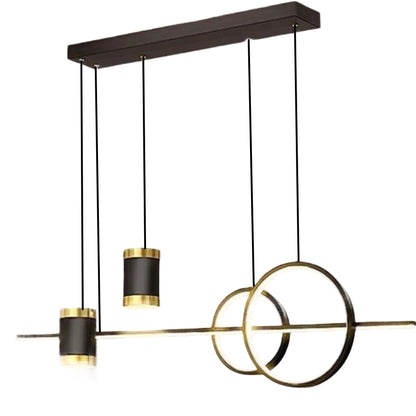 Függesztett LED-es csillár távirányítóval PAULINA 60W, Hideg/Meleg/Semleges fény, Fényszabályozható, Fekete, Állítható magasságú