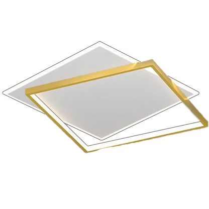 LED csillár távirányítóval SOLARA 66W, 2 négyzet, hideg/meleg/semleges fény, szabályozható, fehérarany