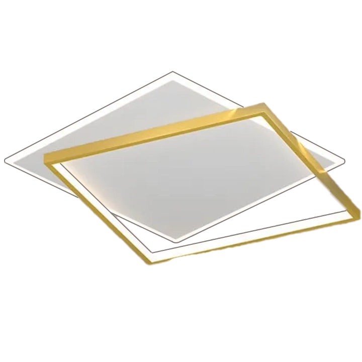 LED csillár távirányítóval SOLARA 66W, 2 négyzet, hideg/meleg/semleges fény, szabályozható, fehérarany