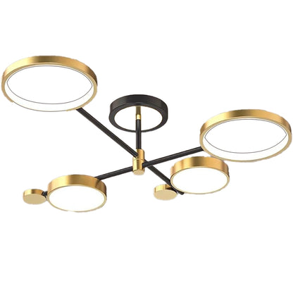 LED csillár távirányítóval MARIA, 4 elem, 22 W, meleg/hideg/semleges fény, szabályozható, arany