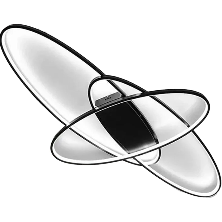 LED csillár távirányítóval ORBITA 74W, 3 elem, ovális, hideg/meleg/semleges fény, szabályozható, fekete