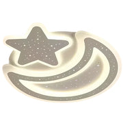 Nova LED csillár távirányítóval, 89 W, szabályozható, hold és csillag alakú, fehér