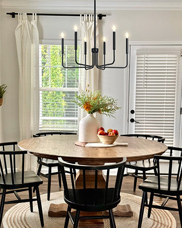 AVANT Fém csillár, Függesztett típusú karokkal, Kerek, 6xE14, Fekete