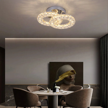 LED -csillár Zabina távirányítóval, 32W, 2 kör, hideg/forró/semleges fény, instabil, ezüst