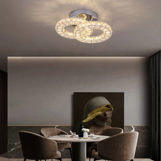 LED -csillár Zabina távirányítóval, 32W, 2 kör, hideg/forró/semleges fény, instabil, ezüst