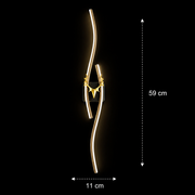 LED dekoratív fali lámpa FYAN, 48W, 59x14cm, meleg / semleges / hideg fény, arany, fém és akril
