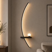 GDANSK dekoratív LED fali lámpa, 20 W, 57x20 cm, meleg / semleges / hideg fény, fekete, fém és akril