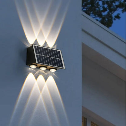 Solaris kültéri LED fali lámpa, 6 fényforrás, meleg fény, fekete kültéri fali lámpa Alapértelmezett cím Alessandro Design