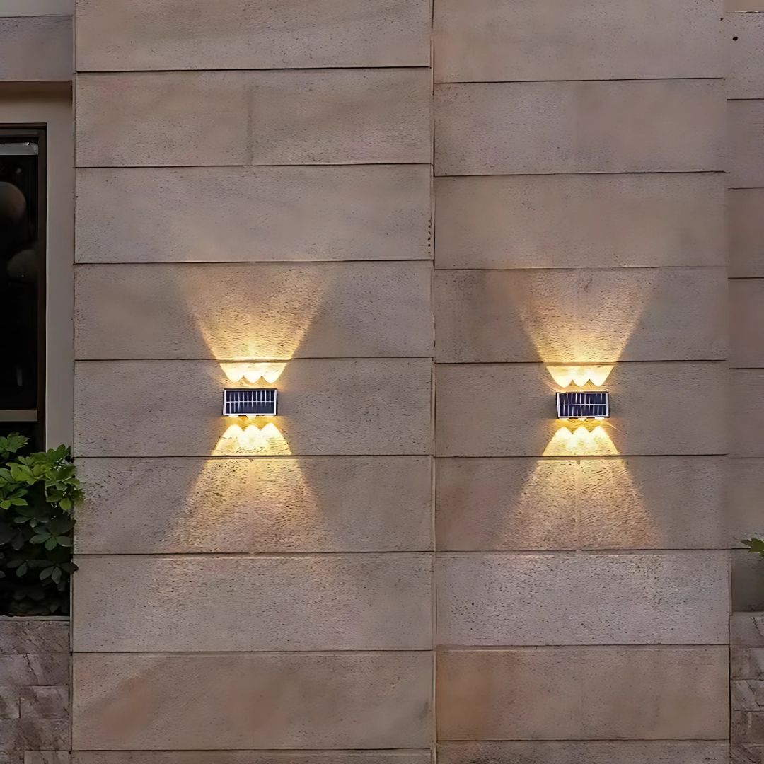 Solaris kültéri LED fali lámpa, 6 fényforrás, meleg fény, fekete kültéri fali lámpa Alapértelmezett cím Alessandro Design