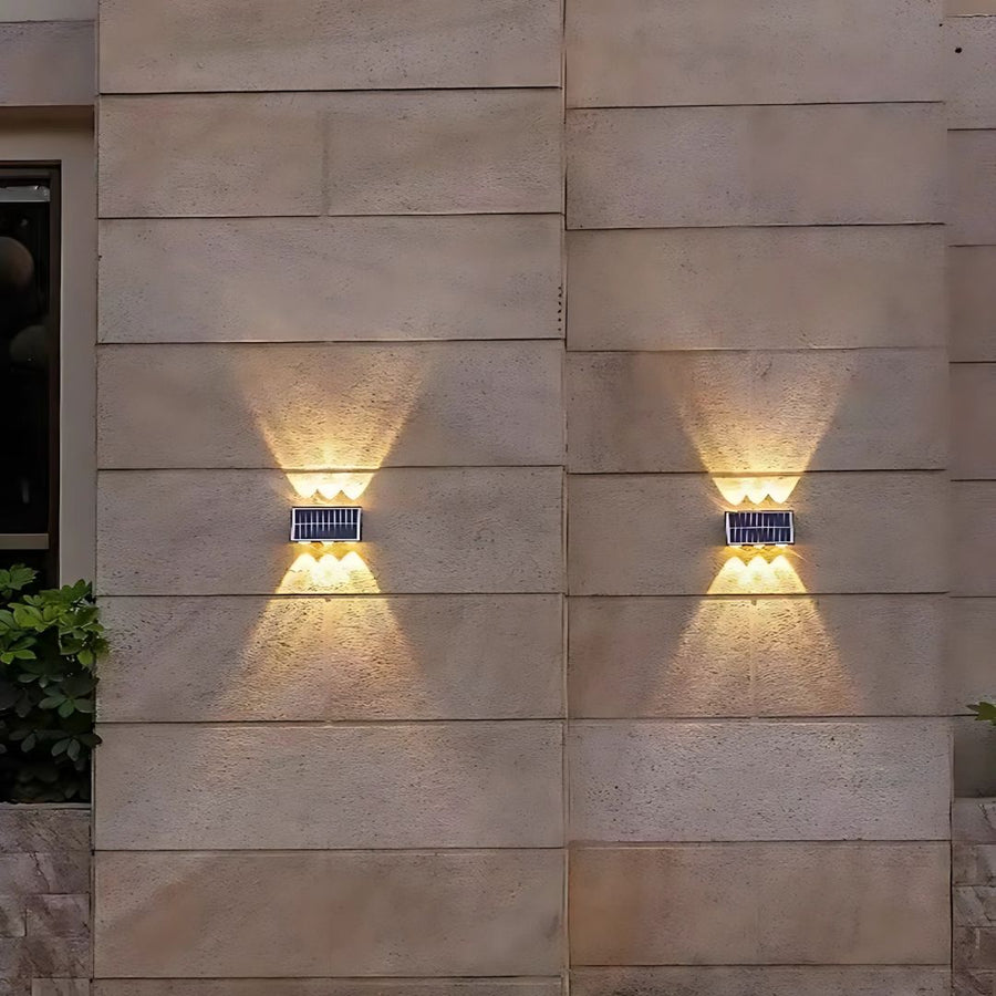 Solaris kültéri LED fali lámpa, 6 fényforrás, meleg fény, fekete kültéri fali lámpa Alapértelmezett cím Alessandro Design