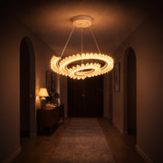LULUS LED PRISM LUMINIS, CRYSTAL ÉS MÉG, 210W, 4 CIRCLES, DIMILE, állítható magasság, hideg/forró/semleges fény, fényűző világítás