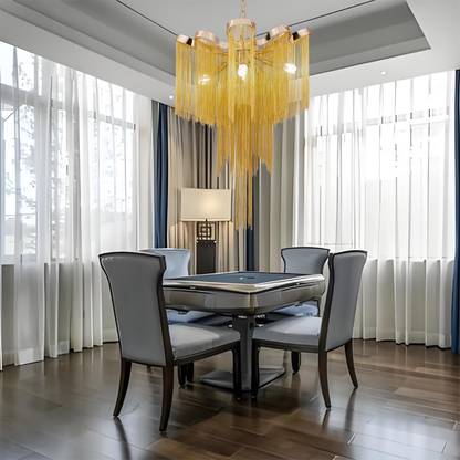 Csillár B8000/4GD, 4xE14, átmérő 43 cm, magasság 68 cm, IP20, arany, vas, alumínium, izzók nem tartozék