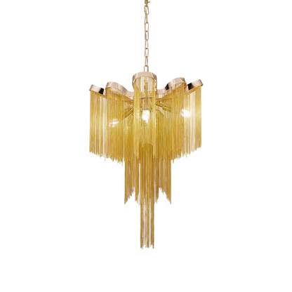 Csillár B8000/4GD, 4xE14, átmérő 43 cm, magasság 68 cm, IP20, arany, vas, alumínium, izzók nem tartozék