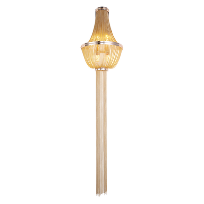 Aplice csillár B8009/5GD, 4xE14, átmérő 34 cm, magasság 150 cm, IP20, arany, vas, alumínium, izzók nem tartozék