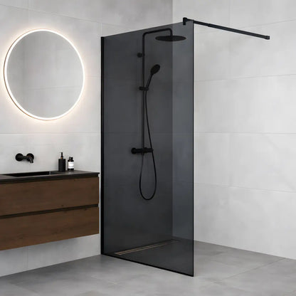 Paravan duș Walk-In 100x195 cm, sticlă securizată 8 mm, gri, profil metalic rezistent