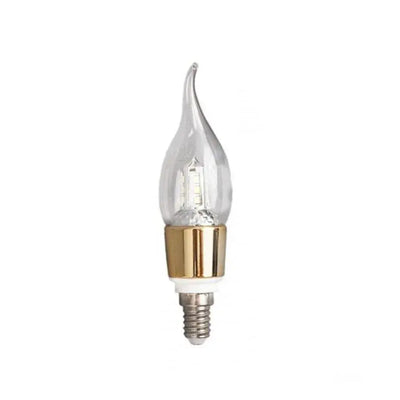 LED izzó E14 gyertya, 9W, hideg fény, 6000K, arany