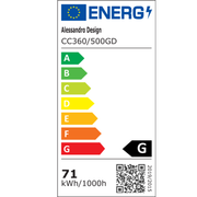 ALHAMBRA Eleganza kristálycsillár, LED, 72 W, átmérő 49 cm, meleg/hideg/semleges fény, szabályozható, állítható magasságú, arany