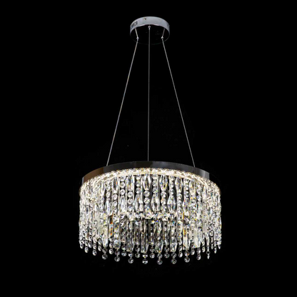 LED-es csillár távirányítóval, 76W, ROYALE Nobile, átmérő 40 cm, magasság 120 cm, hideg/semleges/meleg fény, szabályozható, ezüst, kristály, acél LED-csillár távirányítóval Alapértelmezett cím Alessandro Design