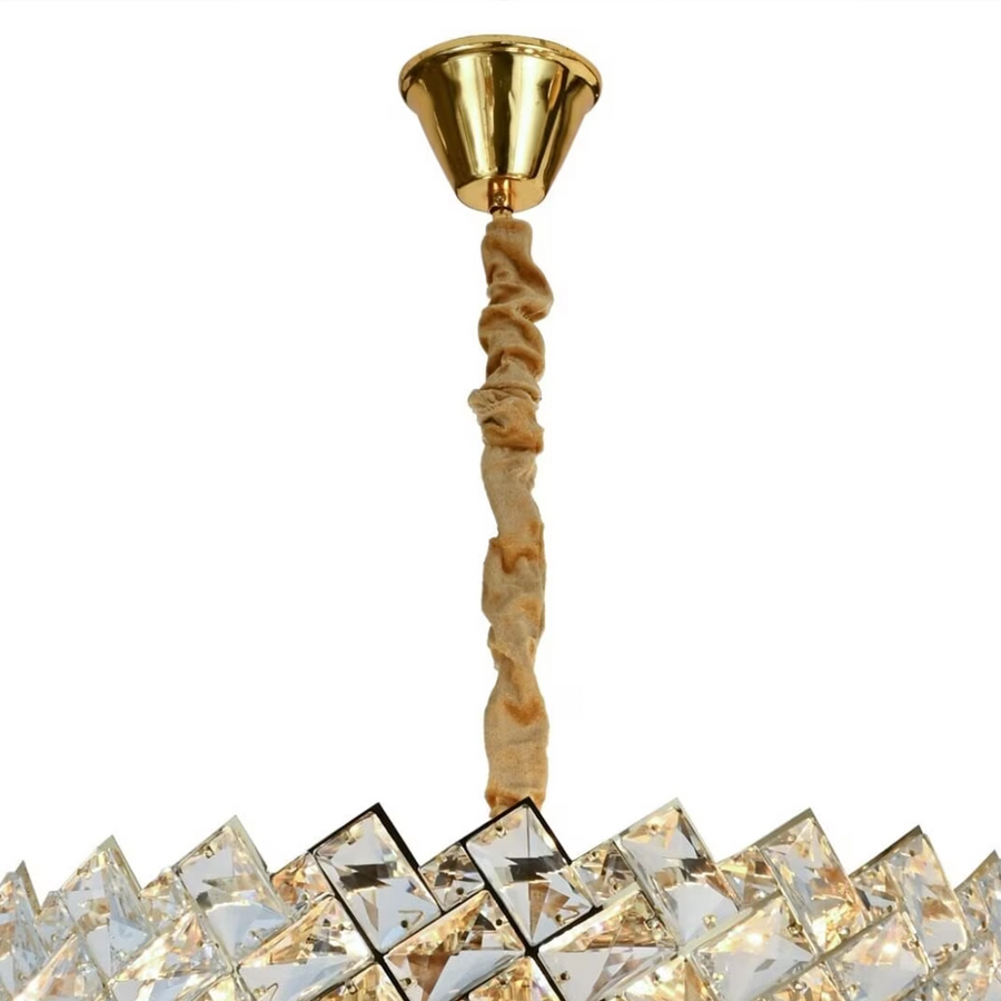 WINDSOR Nobile kristálycsillár 5xE14, átmérő 39 cm, fényes arany, állítható magasság